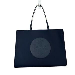 Tory Burch Ella Tote Large Logo Women’s New Navy Bag OS NWT
